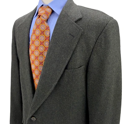 Blazer Chaqueta Deportiva Jos A Bank Verde Oscuro Espiga Tweed Lana Para Hombres 44R EE. UU. Foto 1 de 4