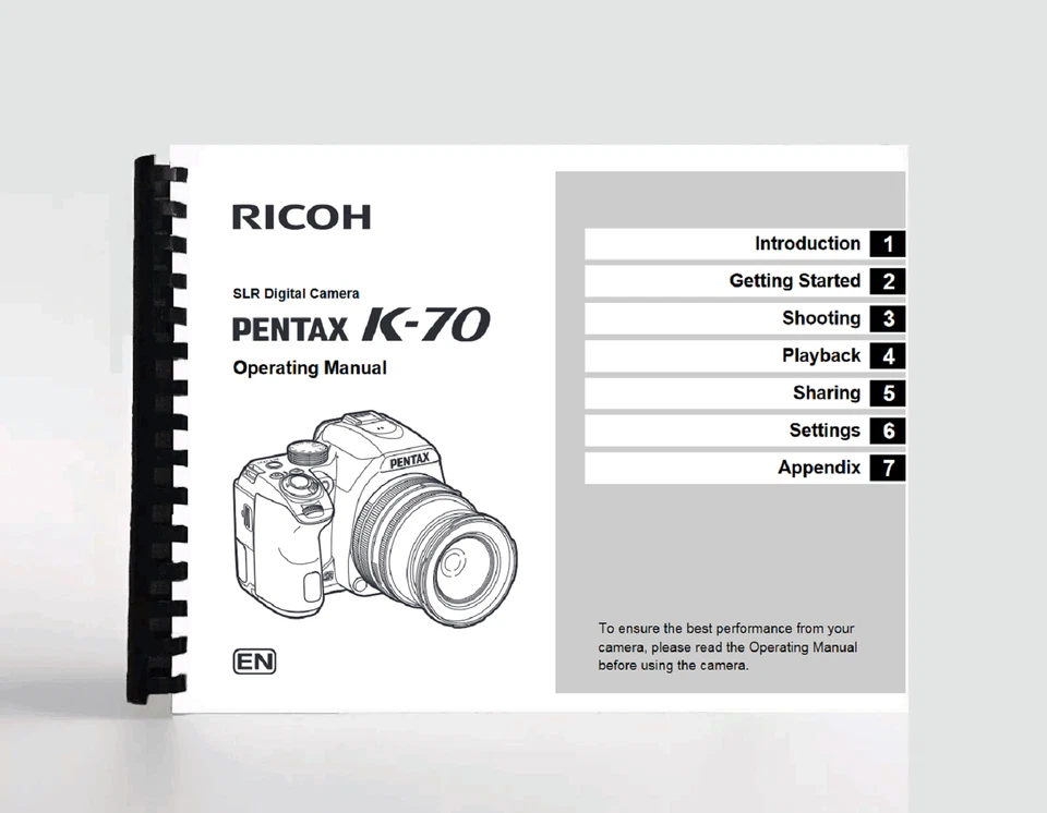 Owners Manual for Ricoh Pentax K-70 K70 Camera - Image 1 of 1