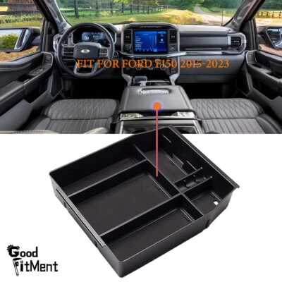 Bandeja organizadora de caja de almacenamiento reposabrazos consola central para Ford F150 F-150 2015-2018 Foto 1 de 4