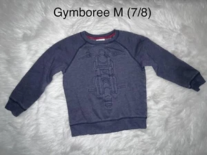 Gymboree Bike Brigade Motorcycle Blue Crewneck Sweatshirt Size M (7/8) - Picture 1 of 4