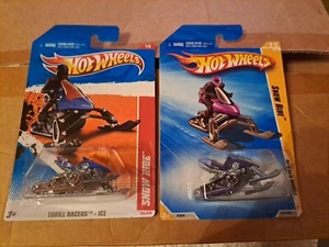 2 New Snowmobile #193 Snow Ride 2010 Hot Wheels 1st Edition Model 11/44 Grey Ski - Picture 1 of 5