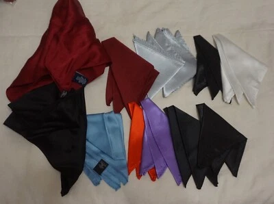 Huge Lot of Men's Pocket Squares Asst. Patterns & Colors (Lot of 3 100% Silk) - Image 1 of 4