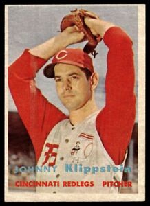 1957 Topps Johnny Klippstein Cincinnati Reds #296