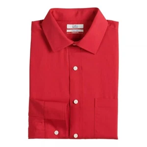 Croft & Barrow Herren Oberhemd pflegeleicht gespreizter Kragen rot XL 17,5 36/37 - Bild 1 von 1