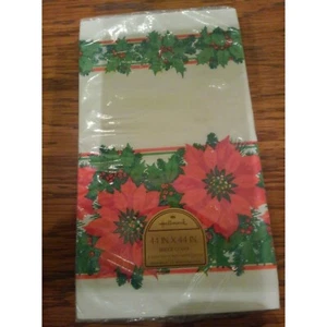 Vintage Hallmark Table Cover Tablecloth Paper Bridge Cover Christmas 44"x44" NOS - Picture 1 of 4