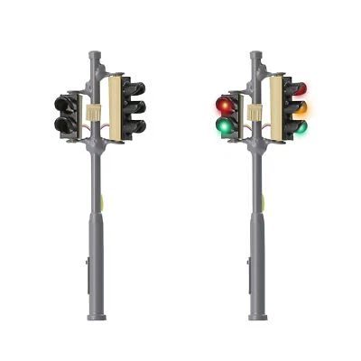 2 Stück Recht Spur H0 1:87 Modell Verkehrsampel Fußgängerampel und LEDs Fahrzeug - Bild 1 von 4