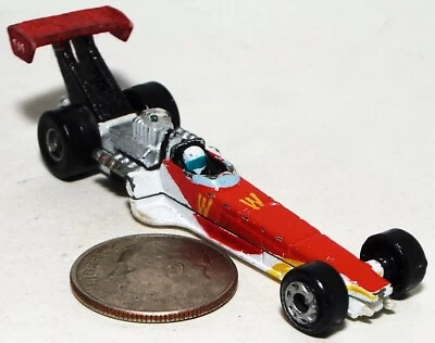 Very Small Micro Machine Dragster Rail Job in Red & White marked W (#1) - Image 1 of 3