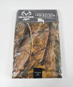 Realtree AP Indoor/Outdoor Camo Peva Tablecloth w/ Flannel Backing 60" Round - Picture 1 of 2