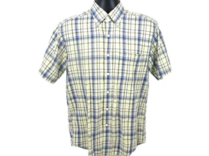 LL Bean Shirt Mens S Green Blue Plaid Button Up Short Sleeve Camp Cotton - Picture 1 of 8