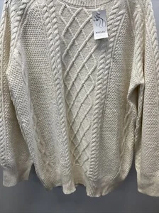 Moshu Soft Women's Knit Top Classic Cream Long Sleeved NWT Size M Lightweight - Picture 1 of 4