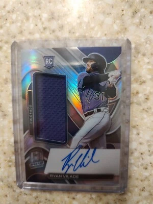 Ryan Vilade /199 RC 2022 Panini Chronicles Spectra Silver Prizm Patch Auto #134 - Image 1 of 2