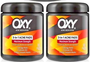 2 X OXY PAD Acne Medication 3-n-1 Maximum Strength SALICYLIC ACID 90 PER JAR NEW