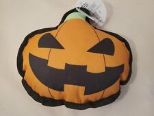 Halloween Pumpkin Dog Toy Canvas 7x6.5 Inches Squeaks