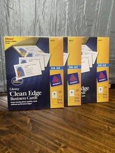 Avery Clean Edge Printable Business Cards 2"x3.5"-White,"-200 Cards(8879) Lot - Picture 1 of 6