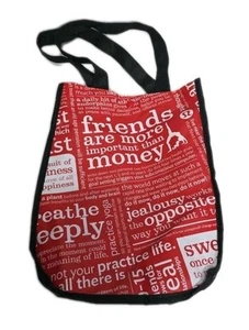 Borsa shopping Lululemon riutilizzabile manici tessuto chiusura a scatto 11,5" x 9" x 4" - Foto 1 di 14