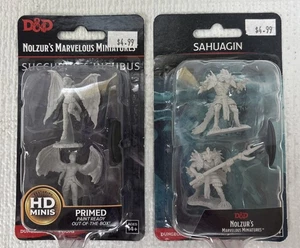 Dungeons & Dragons Marvelous Miniatures Succubus & Incubus and, Sahuagin NEW - Picture 1 of 11