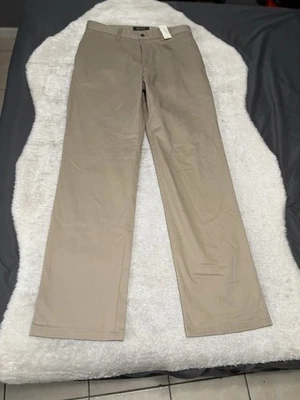 New Eddie Bauer Men’s Classic Beige Chino Pants Size 33x37 Wrinkle Resistant - Image 1 of 4