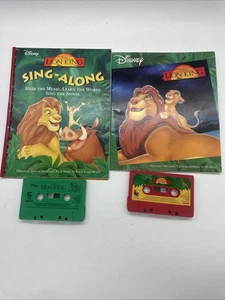2 Bücher und Kassetten! Vintage Disney Der König der Löwen Kassette & Textbuch Mitsingen - Bild 1 von 4