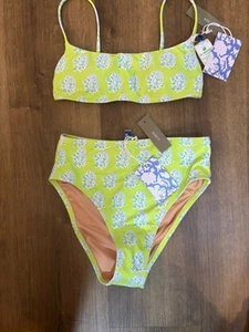 NWT J CREW x SZ BLOCKPRINTS Bikini XXS XS Green Paisley - Picture 1 of 7