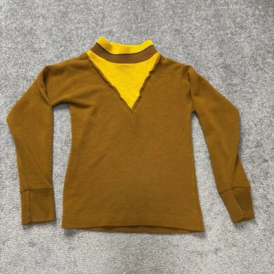 Camisa de Colección Años 70 Niños Sears Marrón Mostaza Perma Prest Talla 6 Foto 1 de 4