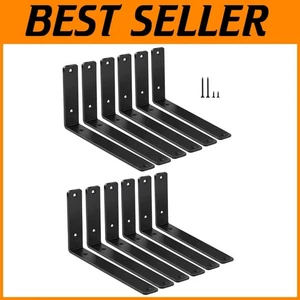 12 Pack Black L Shelf Brackets - Heavy Duty Metal Brackets - Picture 1 of 10
