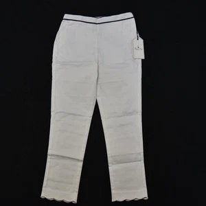 Classic Prep Pants Girls 10 White Mindy Scallop Sateen Uniform Chic Summer Dress - Picture 1 of 17
