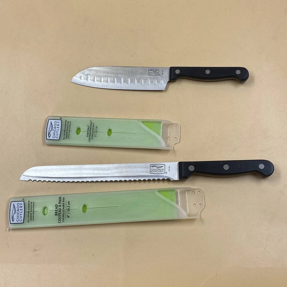 Chicago Cutlery 8 英寸 Essntials 面包刀和 5' Partoku 刀/带盒 5E14D — 第 1/4 张图片