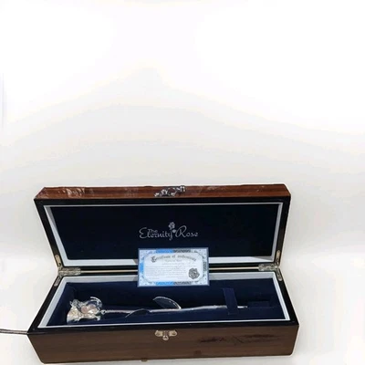 Rosa sumergida en plata, 25 aniversario de boda, regalos románticos para ella, pr... Foto 1 de 4