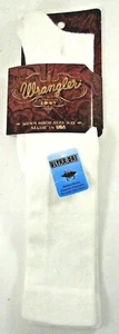 1 pair Wrangler Men's Over the Calf Ultra-Dri Boot Sock, Fits Large 10-13 White  - Picture 1 of 4