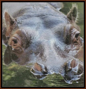 WATER BABIES - HIPPO cross stitch pattern (punto cruz) - Picture 1 of 5