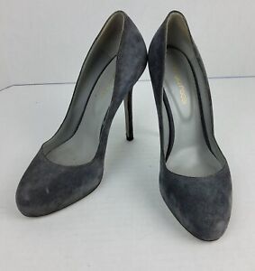 Sergio Rossi Suede Leather Heels Pumps Shoes Grey Size 36.5