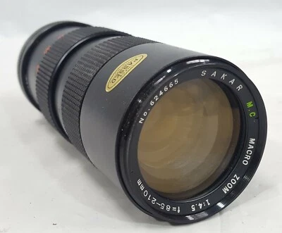 Sakar M.C MACRO ZOOM 1:4.5 f=85-210mm NO. 624665 Made in Korea Nice!!! - Image 1 of 4