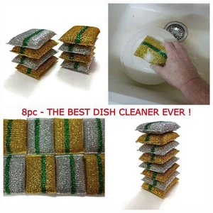 💥MEGA SALE 8 Cleaning Pads For Washing Dishes, Scrubbing Sponge Without Scratch - Picture 1 of 17