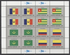 No: 116802 - UNITED NATIONS - "FLAGS" - AN OLD SHEET OF 16 STAMPS - MNH!! - Picture 1 of 1