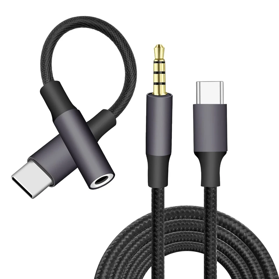 USB-C AUX Kabel in Audio Adapter Klinke 3,5mm für Samsung Huawei Xiaomi iPhone - Bild 1 von 4