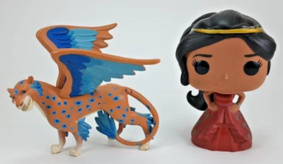 Disney Elena Of Avalor and Skylar Jaquin Winged Leopard Cat Jaguar Figures. - Image 1 of 4