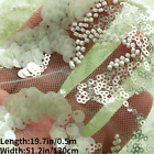 Bestickt Perlenpailletten Perlenspitze Stoff durchsichtig Blumenmuster Netz Zum Selbermachen Hochzeitskleid