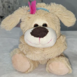 Peluche cachorro perro de Bayview flores 7" beige muy suave - Imagen 1 de 5