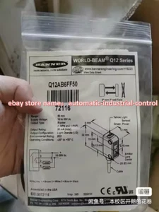New & Genuine BANNER Q12AB6FF50 Photoelectric sensor 1PCS In Box - Picture 1 of 3