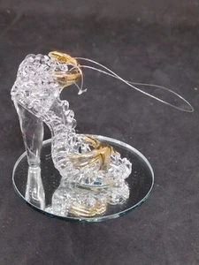 spun glass christmas ornaments Glass Slipper 24 Karat Gold Plated New Open Box - Picture 1 of 5