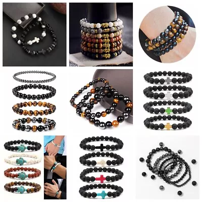 Tiger Eye Triple Protection Bracelet Set Turquoise Energy Healing Bracelet Gifts - Image 1 of 4