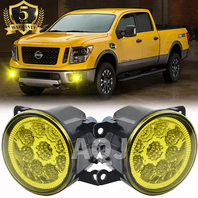 PAIR Front Fog Light Lamp For Nissan Titan XD 2016 2017 2018 2019 Replacement US Foto 1 de 4