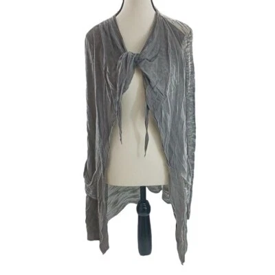 BKE кардиган свитер женщин S серый чистый галстук спереди легкий драпировки открытый длинный - Изображение 1 из 4