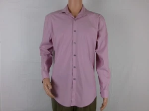 Kenneth Cole  Button Up Long Sleeve Shirt  SIZE:16.5; 34,35  FUCHSIA/WHITE BLEND - Picture 1 of 2