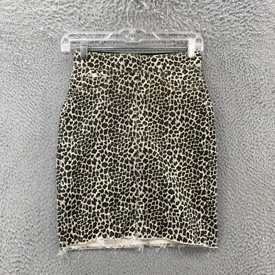 Coco+Carmen Straight & Pencil Skirt Womens XS Beige Cotton Blend Leopard Print - Изображение 1 из 4