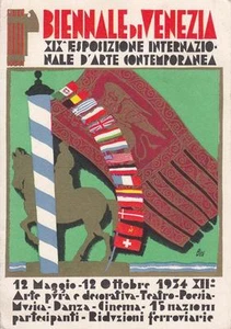 C3744) BIENNALE VENEZIA 1934, ESPOSIZIONE INTERNAZIONALE ARTE CONTEMPORANEA. VG - Picture 1 of 1