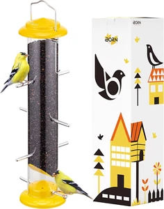 Iborn Nyjer & Thistle Bird Feeder for Outdoors Hanging,Finch Feeders for Outside - Picture 1 of 12