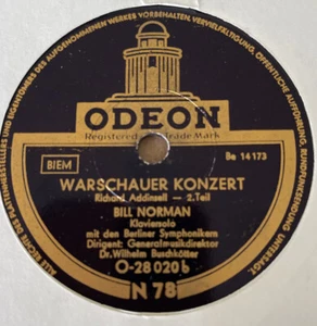 78 German- ODEON O-28020 Warschauer Konzert (Warsaw Concert) Bill Norman NM - Picture 1 of 4