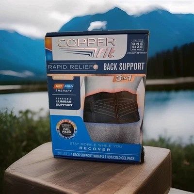 🆕 Copper FIT 3 合 1 背支撑支架 ~ 热/冷疗法 ~ 工厂密封盒 — 第 1/4 张图片