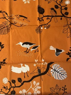 IKEA Sissi Edholm Lisa Ullenius 2007 Orange Bird Fabric 35” X 30” - Image 1 of 4